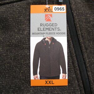 Rugged Elements Men Mountain Fleece Hoodie w/ Faux Fur Lining Brown S, M, L, XXL